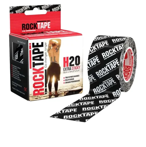 Rocktape H2O Schwarz Logo Kinesiology Tape (5cm x 5m) - SS25