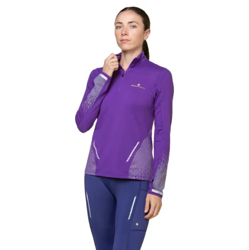 RonHill Tech Reflect Halb-Reißverschluss Damen Top - AW24